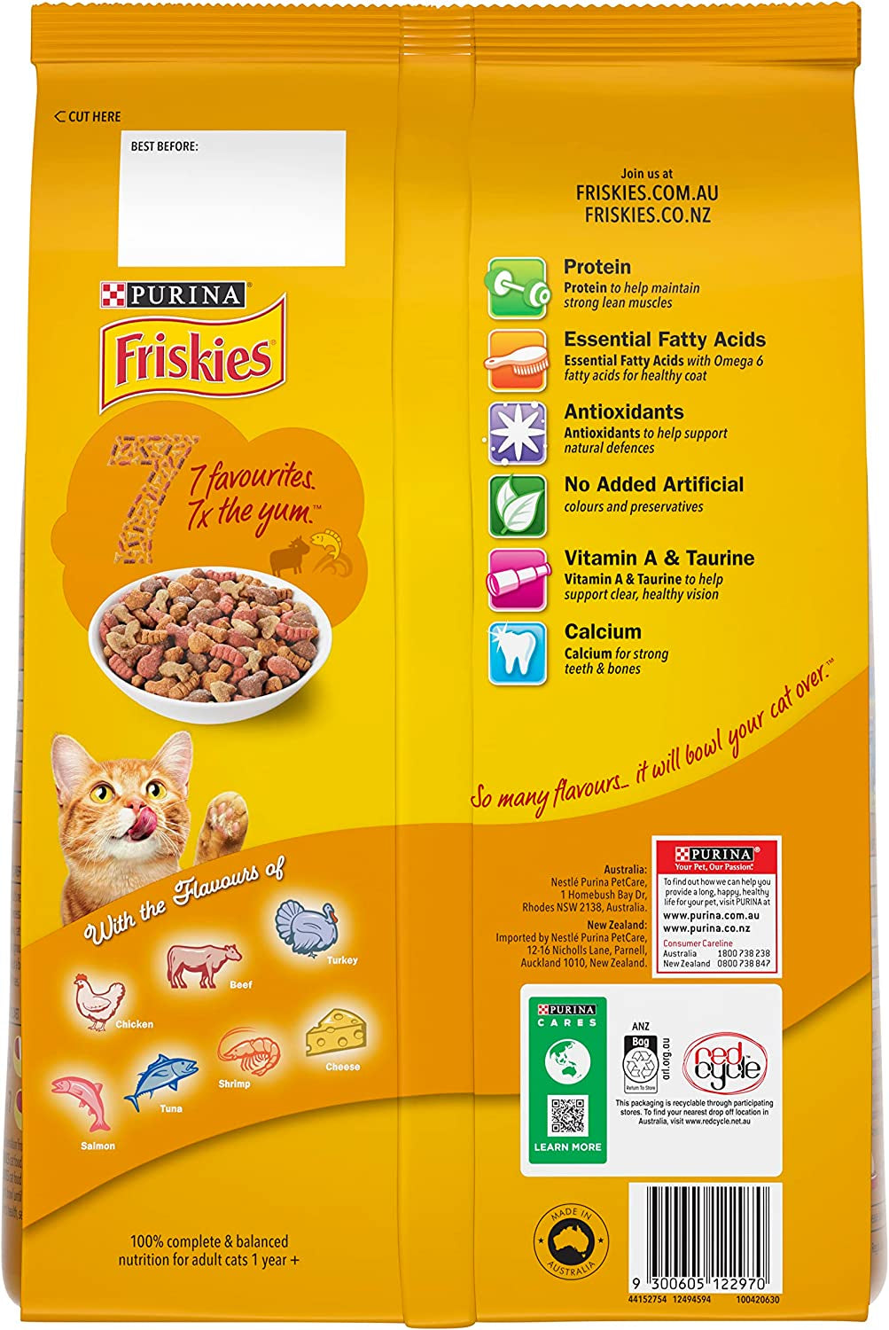 FRISKIES Adult Dry Cat Food 7 2.5Kg